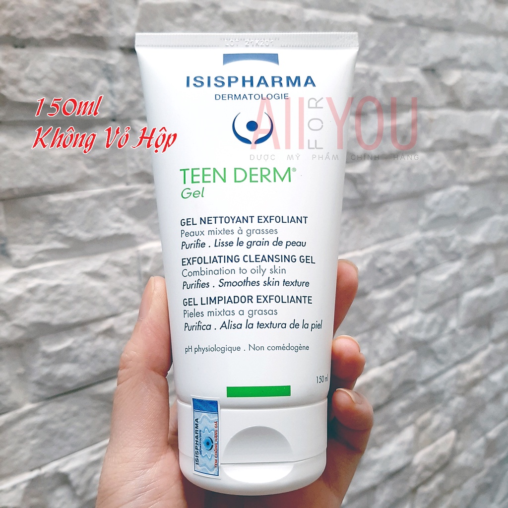 ISIS Pharma Teen Derm Gel 40mL & 150mL - Gel Rửa Mặt Giảm Nhờn Và Ngăn Ngừa Mụn.