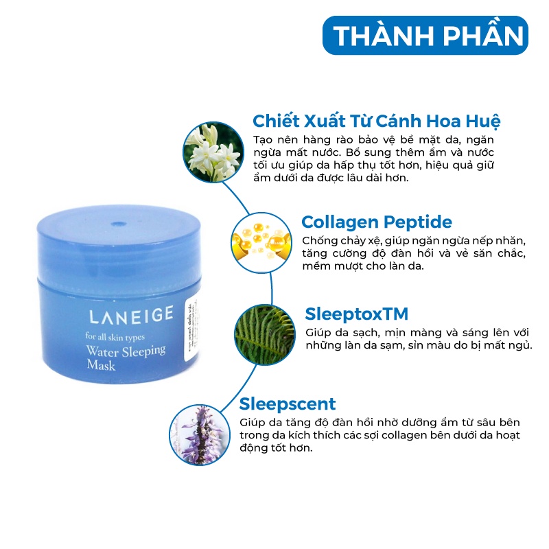 Mặt Nạ Ngủ Laneige Water Sleeping Mask Hàn Quốc 15ml [Hàng Auth Hàn Quốc]