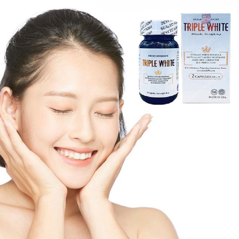 Viên Uống Trắng Da, Chống Nắng, Mờ Thâm Nám Triple White 50 Viên Mỹ