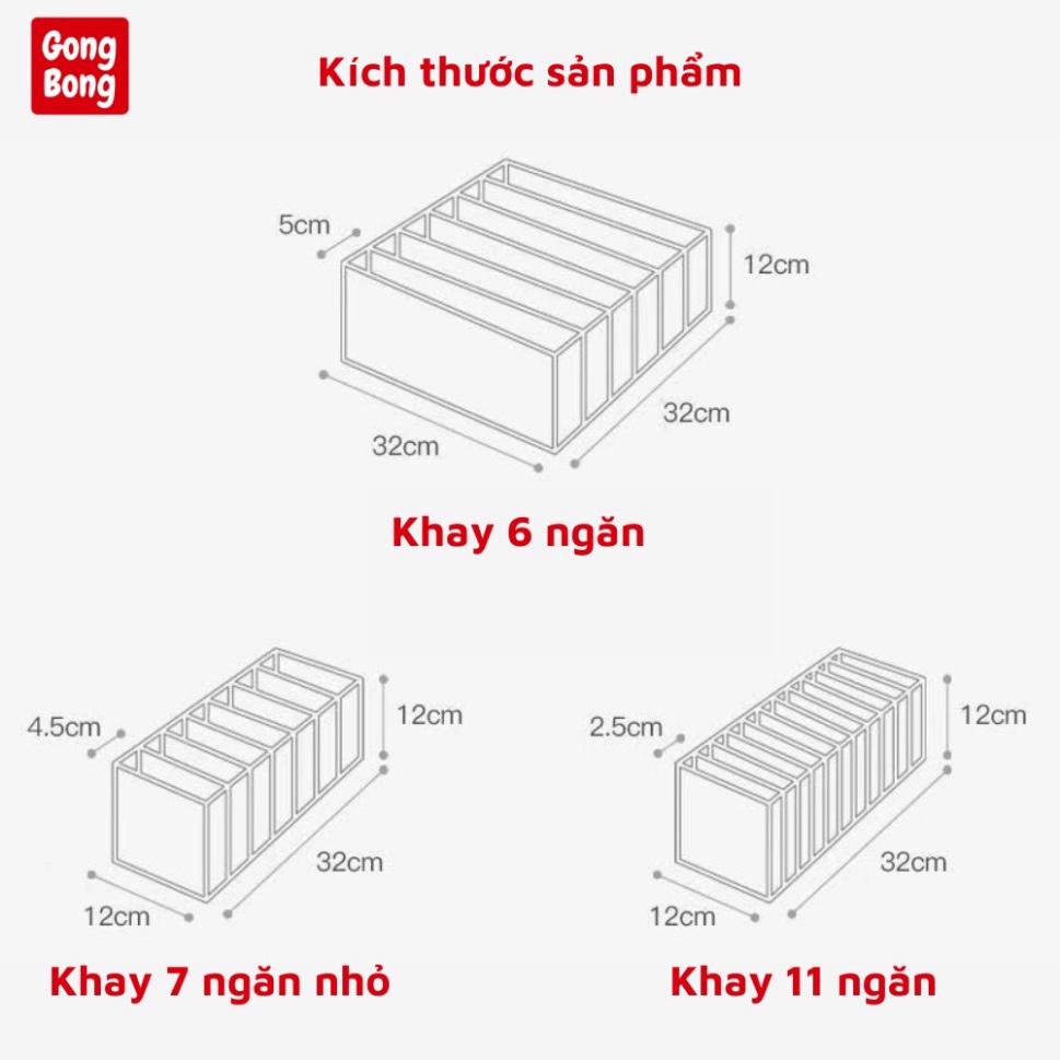 Túi Vải Đựng Quần Áo 7 Ngăn Size Đựng Quần Jean,Khay Vải Đựng Đồ Lót Tất Vớ Tiện Dụng,Túi Sắp Xếp Tủ Quần Áo