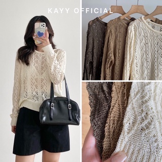 Kayy. áo dệt vặn thừng 3 màu - a7066