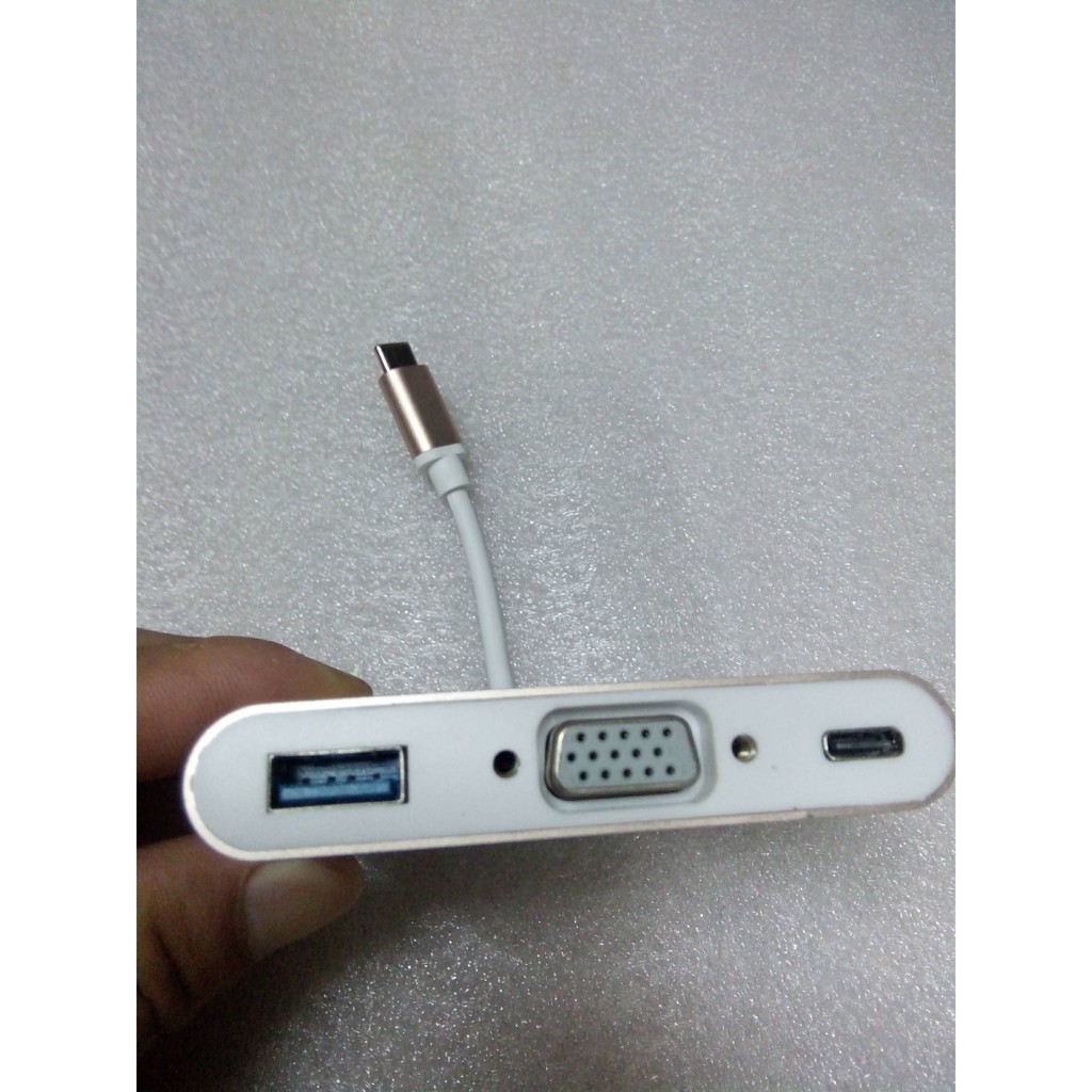 Cáp chuyển Type C to VGA-USB-TYPE C