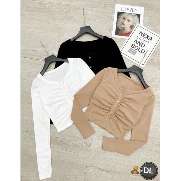 ÁO KIỂU ⚡️FREE SHIP⚡️ ÁO KIỂU CROPTOP TAY DÀI