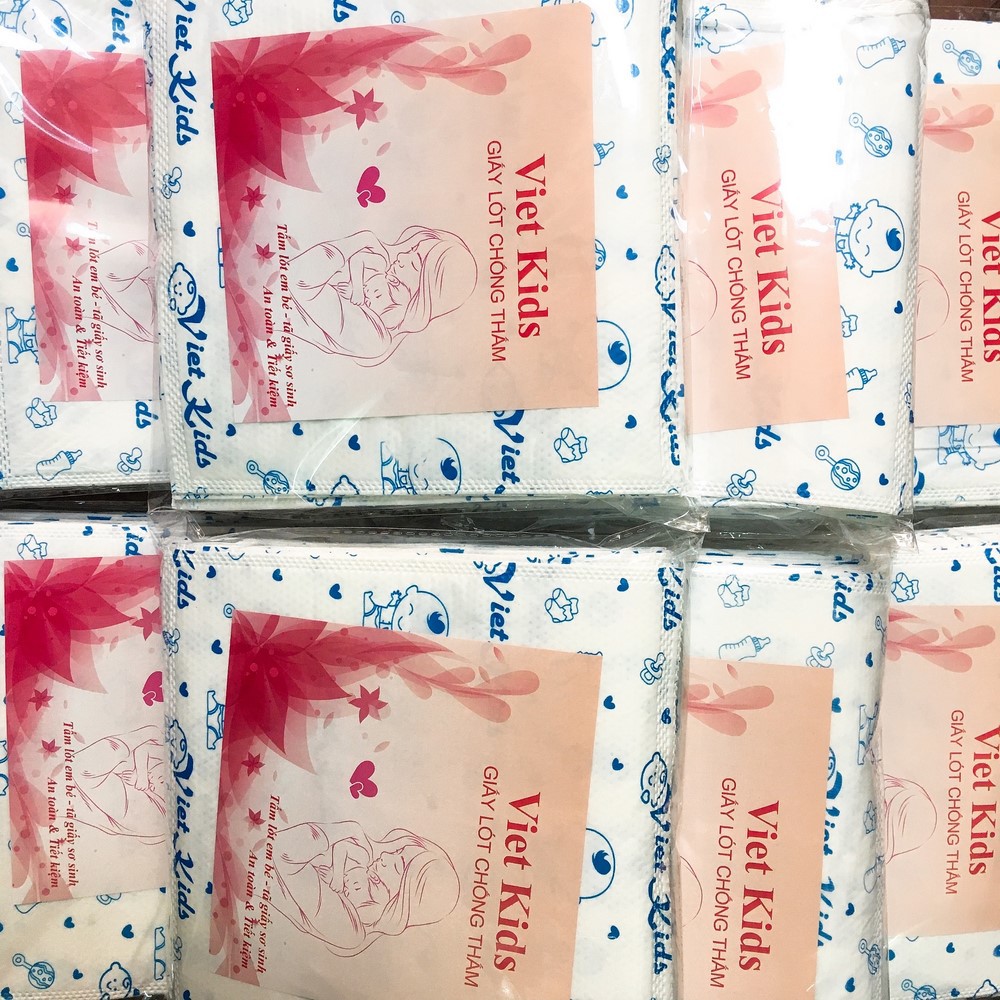Combo 10 Gói giấy lót phân xu bông Viet Kids(Gói 200g trên dưới 30 tờ/gói)