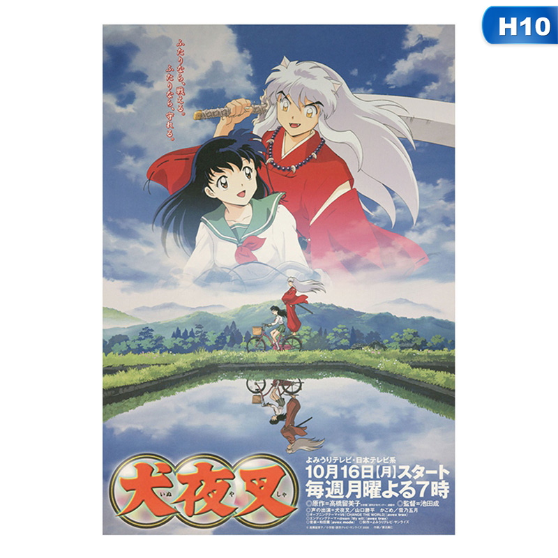 Poster in họa tiết phim hoạt hình InuYasha kích cỡ A3