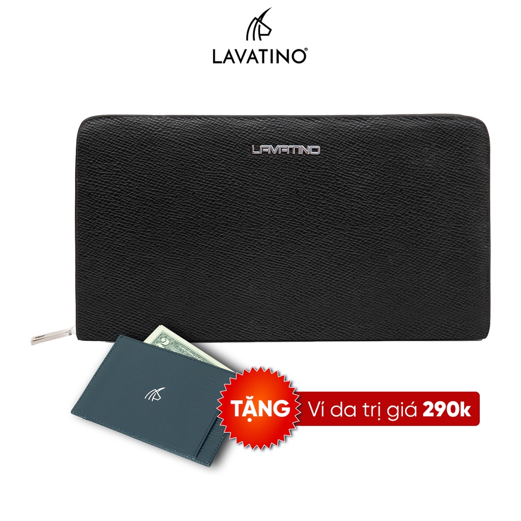 Ví Nam Cầm Tay VICTOR Clutch Da Bò Thật Cao Cấp Thiết Kế 1 Khoá Chính Hãng LAVATINO - CLB24