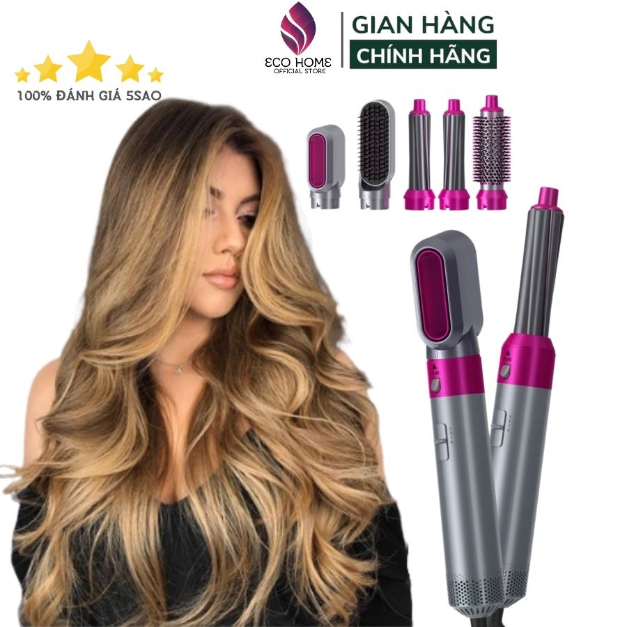 Máy tạo kiểu tóc, lược điện làm tóc đa năng 5in1 kiêm máy sấy tóc tự động, uốn xoăn, làm phồng cao cấp hàn quốc