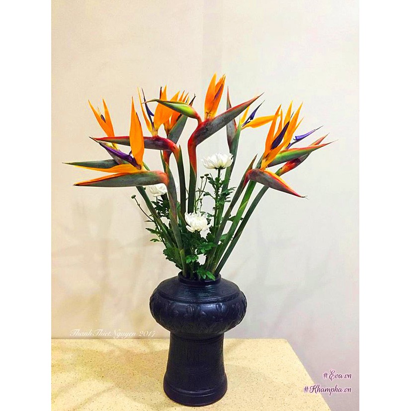 Cành hoa thiên điểu cao su giống thật 99%-cành hoa giả trang trí nội thất, decor-hoaluaminhhoa