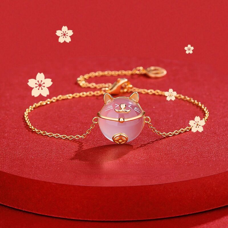 Vòng tay mèo may mắn dễ thương Vòng tay nữ thời trang hàn quốc Vòng tay dễ thương tính khí