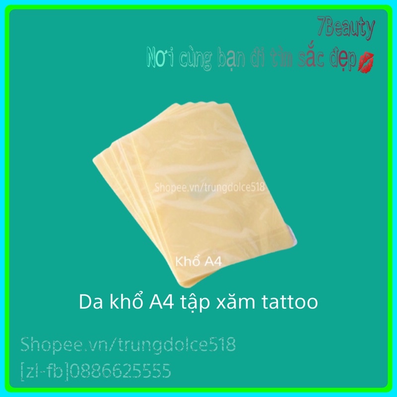 Da Tập A4FREESHIPDa Tập Xăm Hình Và Phun Xăm kích thước 30CM*20CM, dày 0,1CM Silicon