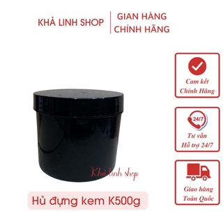 Hủ nhựa đựng kem 500g màu đen lẻ 1 cái