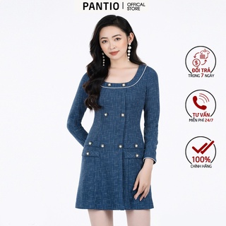 Đầm công sở chất liệu len dáng chữ A dài tay FDC92825 - PANTIO