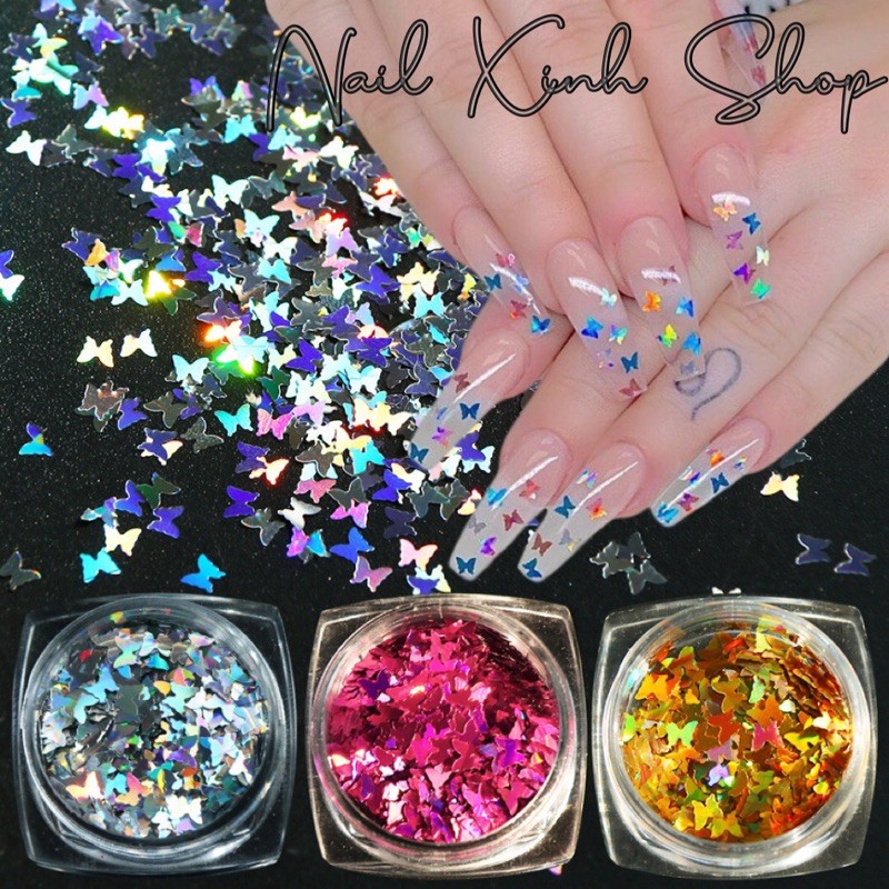 Hủ buom hologram ẩn nail nghệ thuật