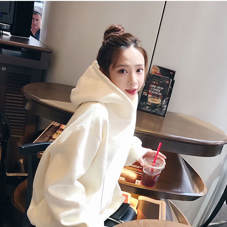 Áo Hoodie Đen Trắng Phom Rộng Màu Trơn Nỉ Bông Êm Ái Cho Cả Nam Và Nữ - MSP T31 | BigBuy360 - bigbuy360.vn