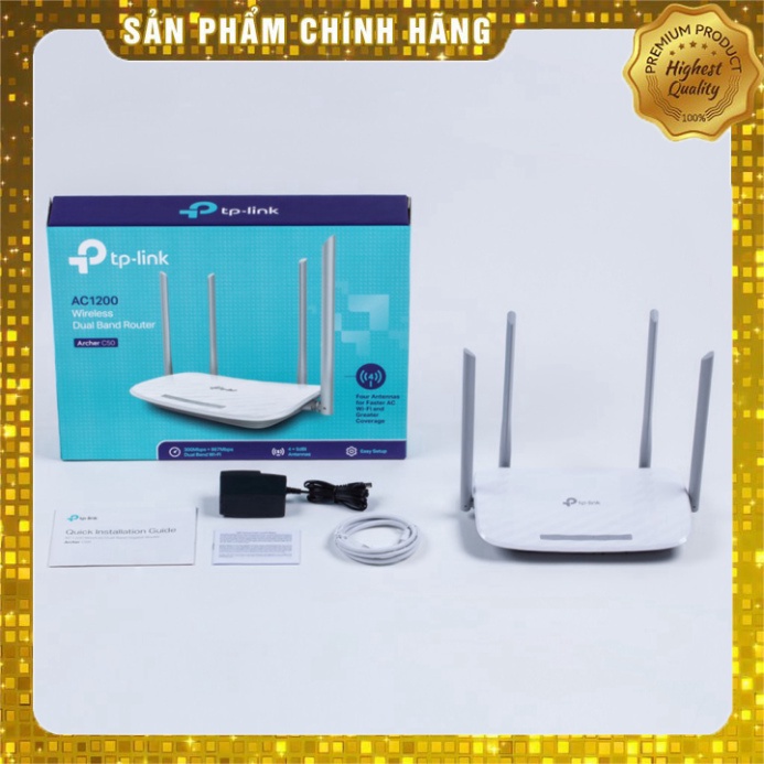 Bộ Phát Wifi Băng Tần Kép AC1200 TP-Link Archer C50 - Hàng Chính Hãng