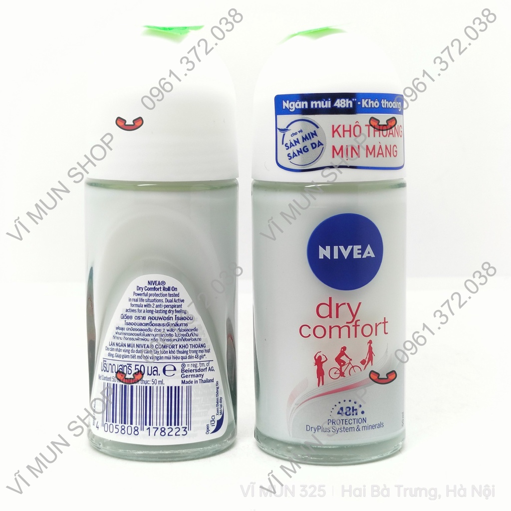 Lăn ngăn mùi NIVEA 50ml - Ngăn mùi 48h - Khô thoáng vượt trội, sáng mịn & giảm thâm sạm tích tụ