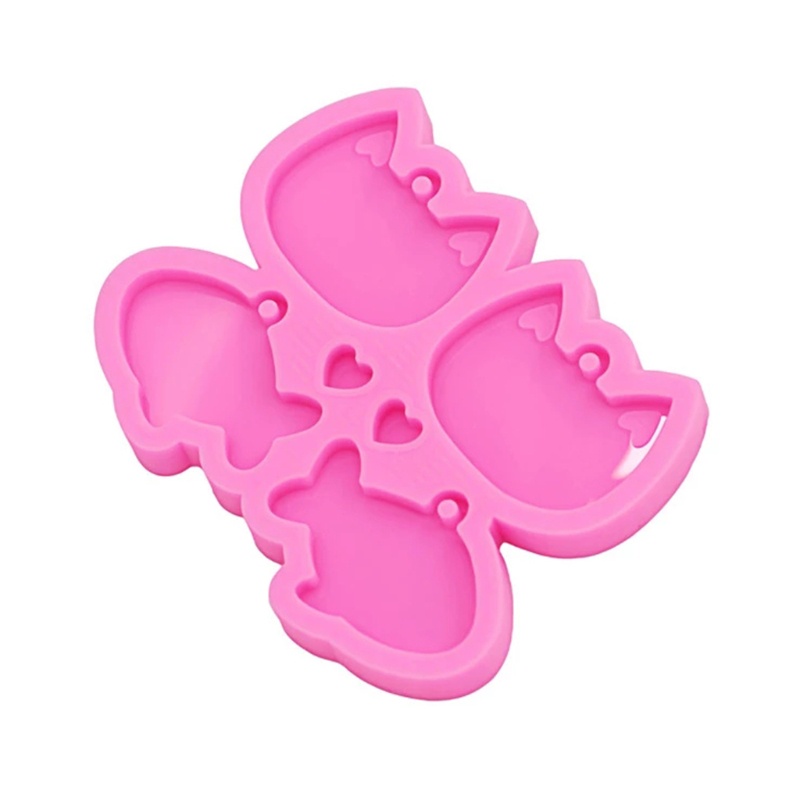 Khuôn silicone tạo hình làm móc khóa hình mèo dễ thương