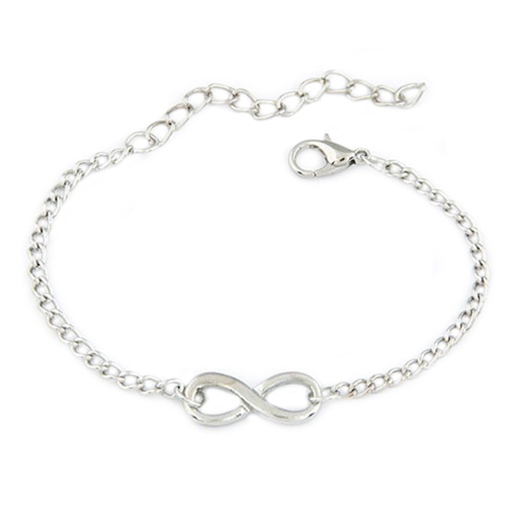 Vòng tay kim loại hình kí hiệu vô cực (5 màu)