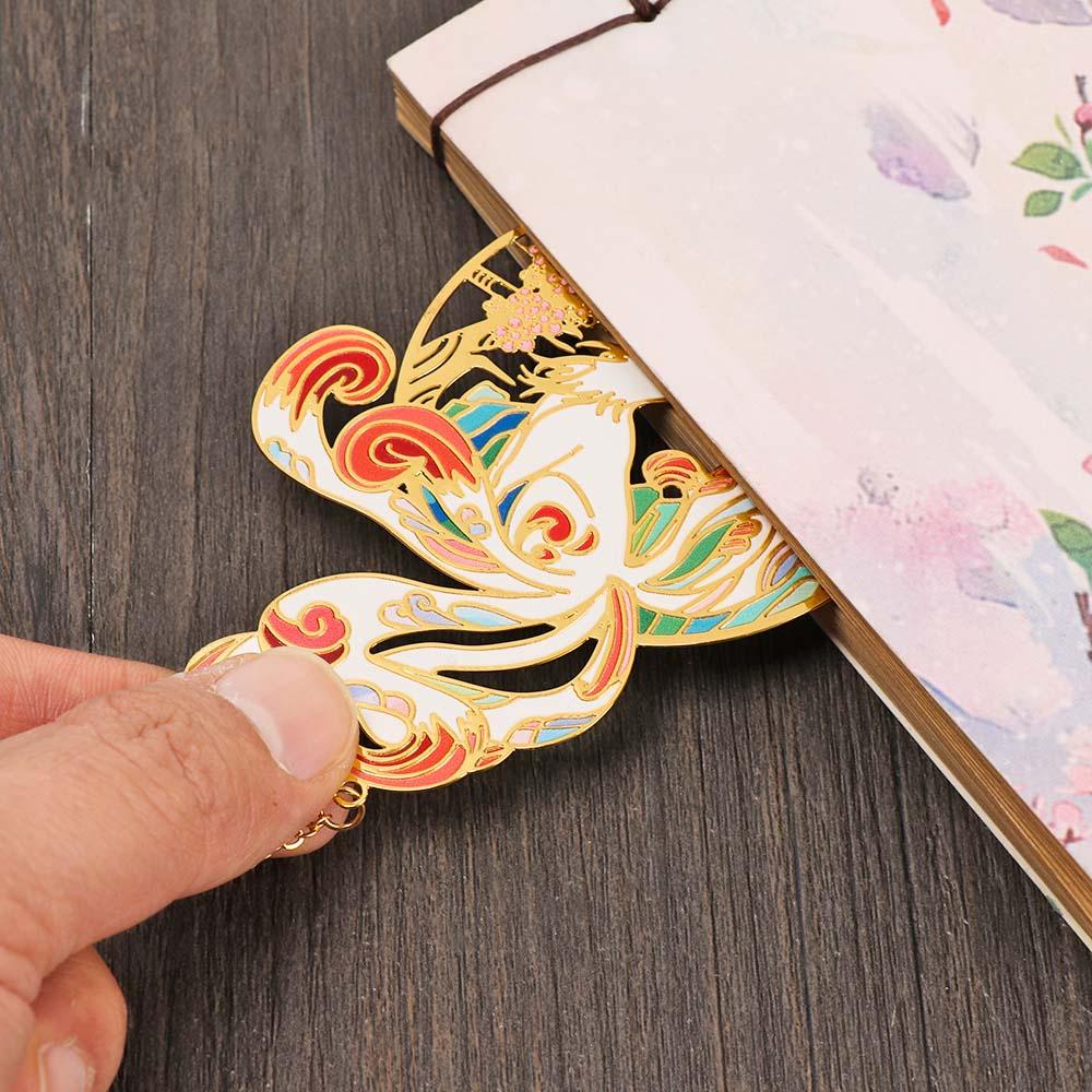 Kẹp Đánh Dấu Trang Sách Bằng Kim Loại Phối Tua Rua Sáng Tạo