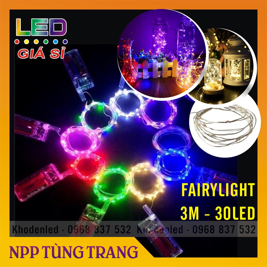 Đèn đom đóm dùng pin fairylight 3m các màu siêu xinh