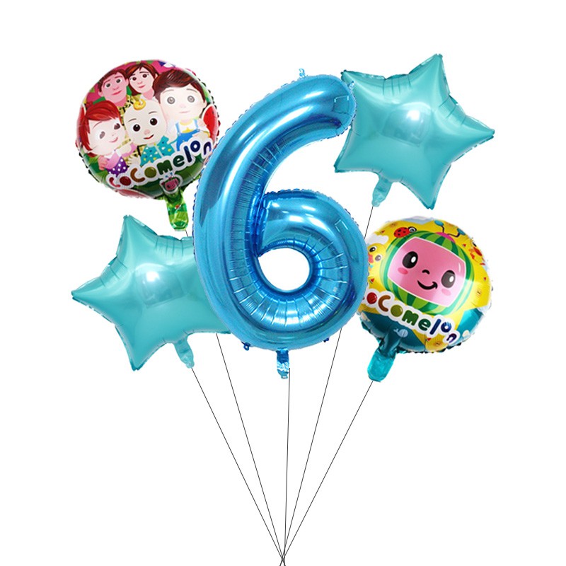 Set 6 Bong Bóng Lá Nhôm Trang Trí Tiệc Sinh Nhật Cho Bé