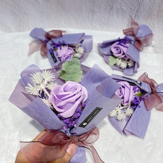Hoa hồng tím handmade - cỡ trung