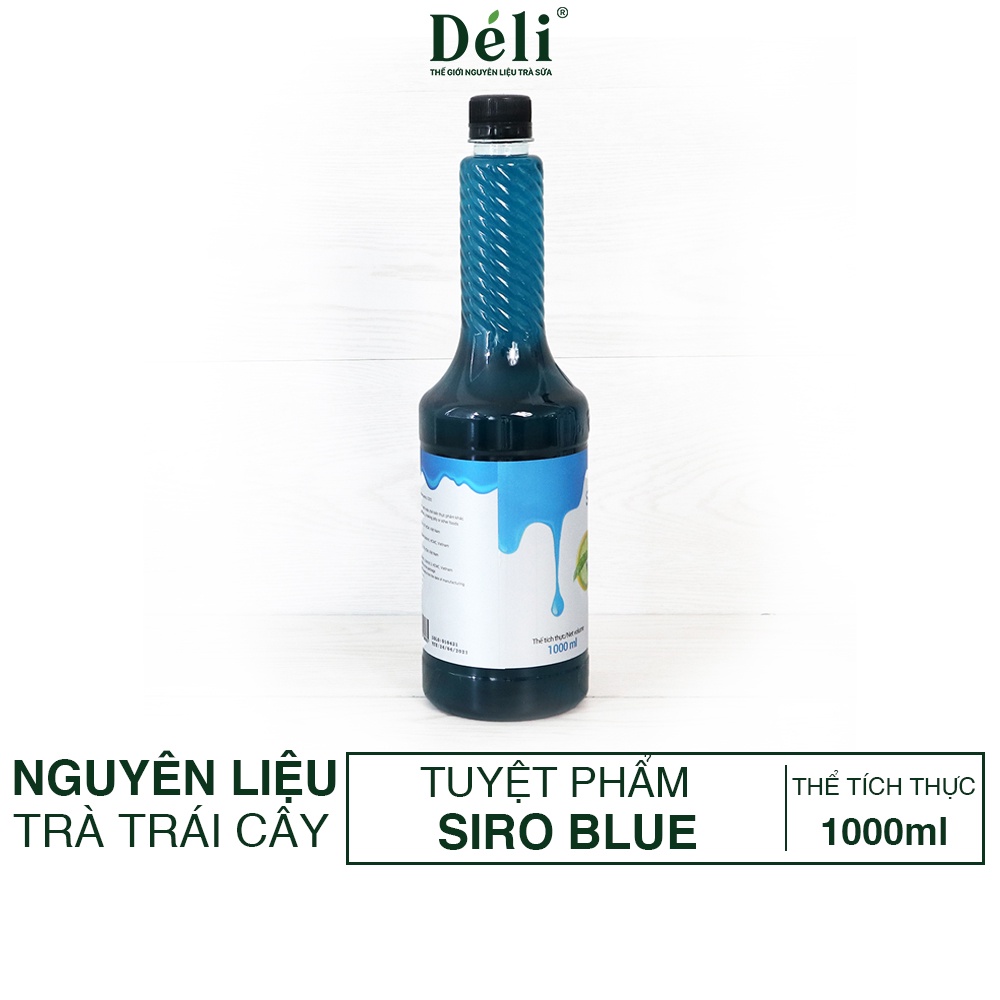 Siro Blue cao cấp Déli chai 1 Lít [ CHUYÊN SỈ ] HSD : 12 THÁNG .Chuyên dùng trong pha chế trà , soda , cocktail ,...