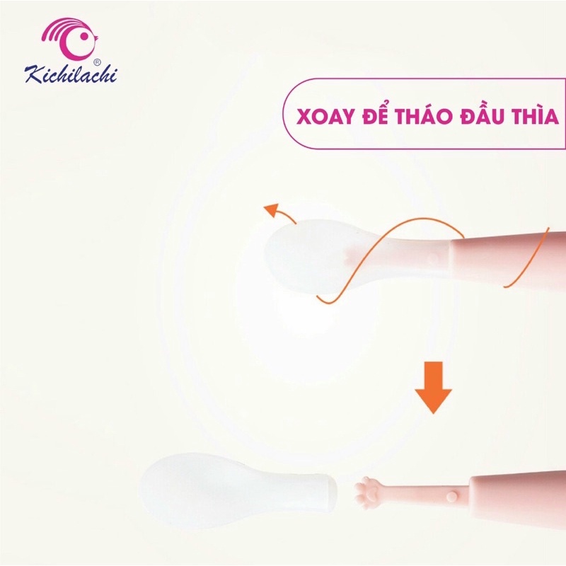 Thìa ăn dặm 2 đầu (1 đầu thìa silicon, 1 đầu thìa nạo hoa quả)