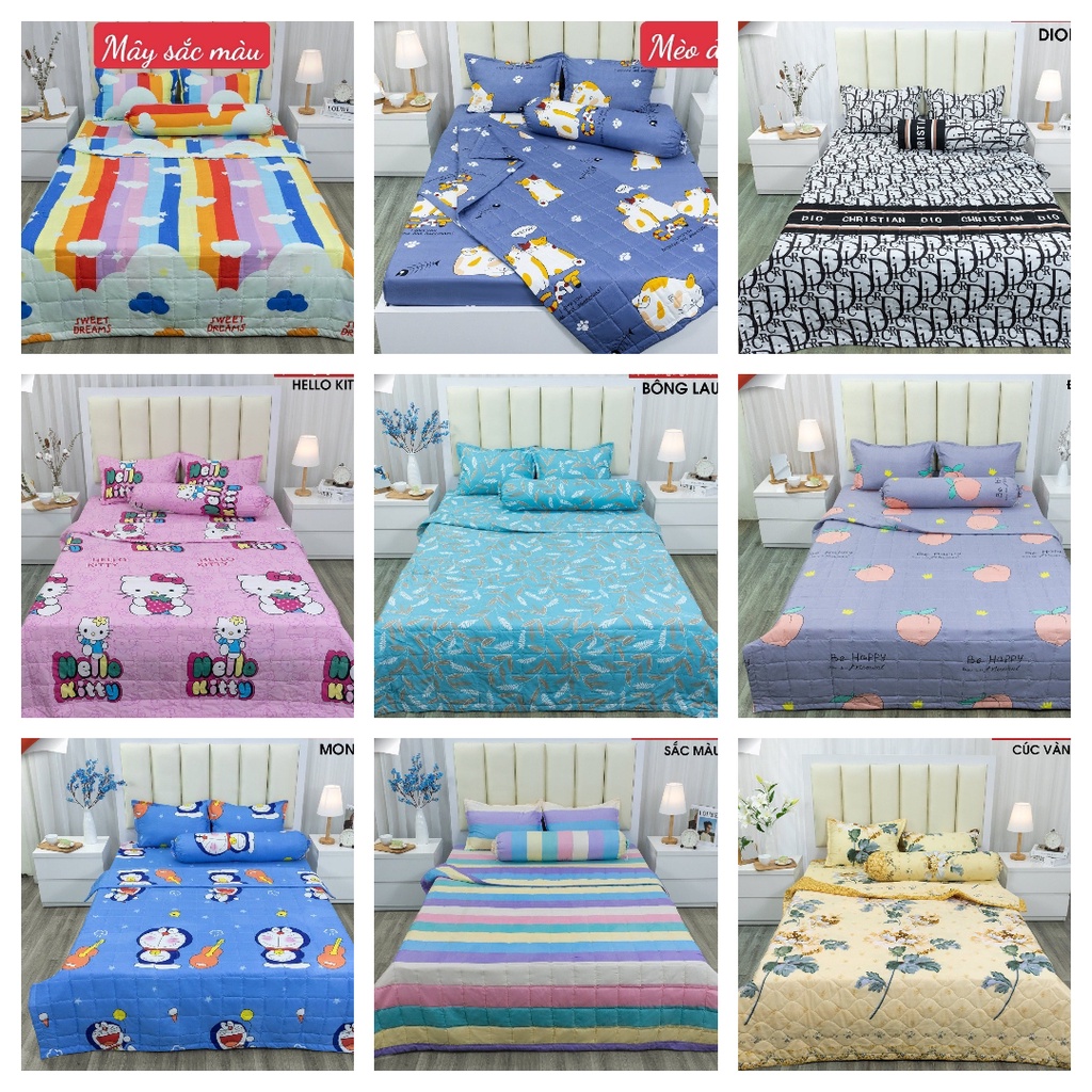 Bộ Ga Gối 3 Món,Bọc Đệm 1m2x2m,1m6x2m,1m8x2m,chọn mẫu thoải mái,vải cotton poly