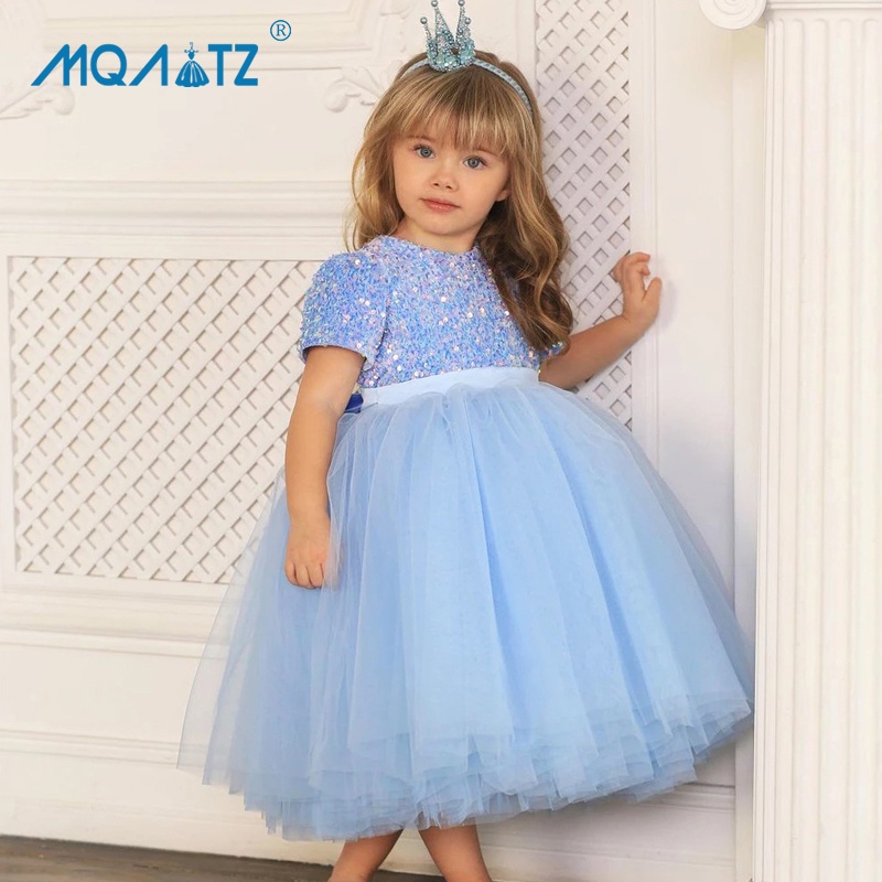 Đầm công chúa dự tiệc MQATZ tay ngắn đính kim sa lấp lánh cho bé gái 2-8 tuổi