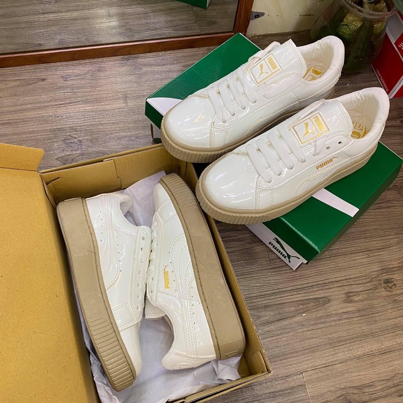 giày puma đế nâu chuẩn 11, da cực dày, dế cao êm