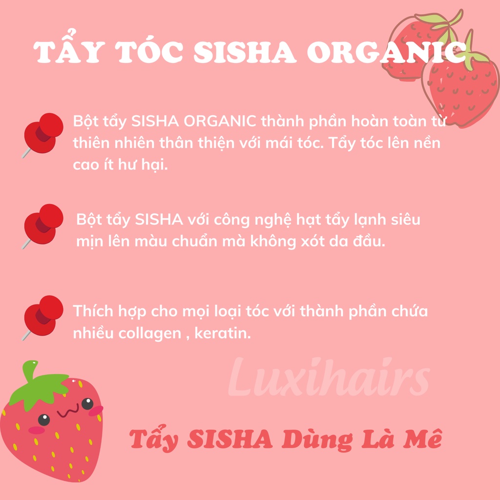 Thuốc Tẩy Tóc Bột Tẩy Tóc SISHA ORGANIC Tẩy Hot Trend, Luxihairs