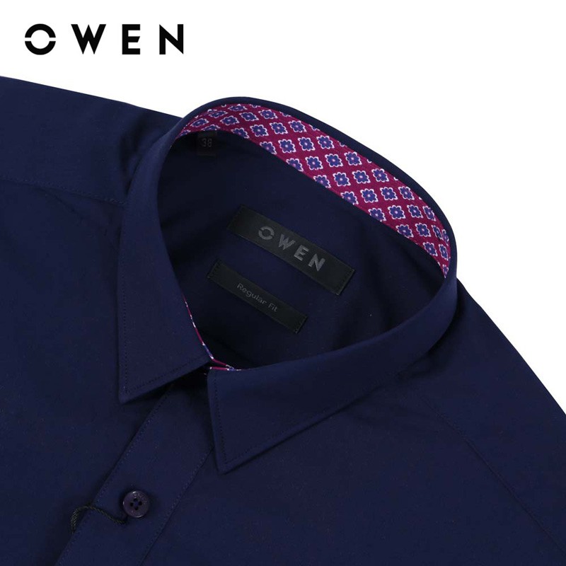 Áo sơ mi ngắn tay nam Owen Bamboo Regularfit màu xanh đen - AR80454N | BigBuy360 - bigbuy360.vn