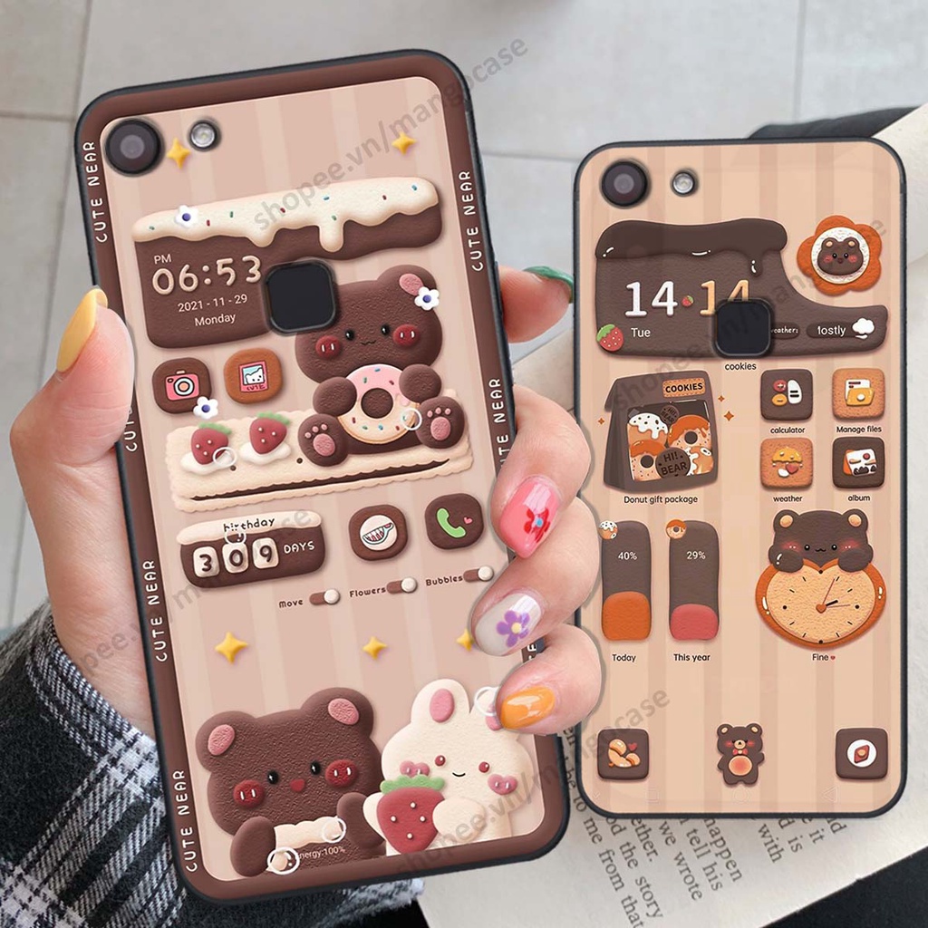 Ốp lưng Vivo V7 / V7 Plus / V7+ hình gấu, thỏ, đồng hồ cute dễ thương