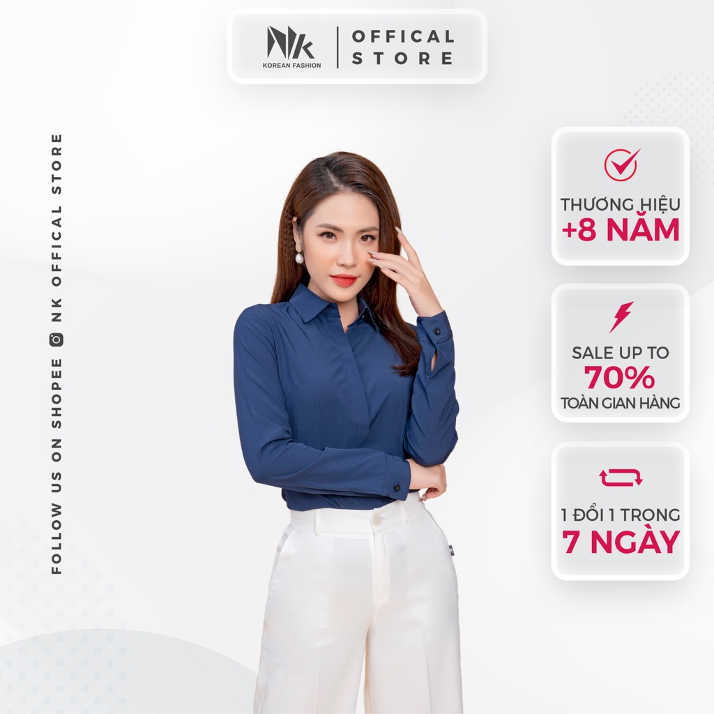 Áo Sơ Mi Nữ Công Sở Tay Dài Dáng Đẹp Thời Trang Basic NK FASHION Chất Liệu Vải Hàn, Thoáng Mát NKSM2010011 | BigBuy360 - bigbuy360.vn