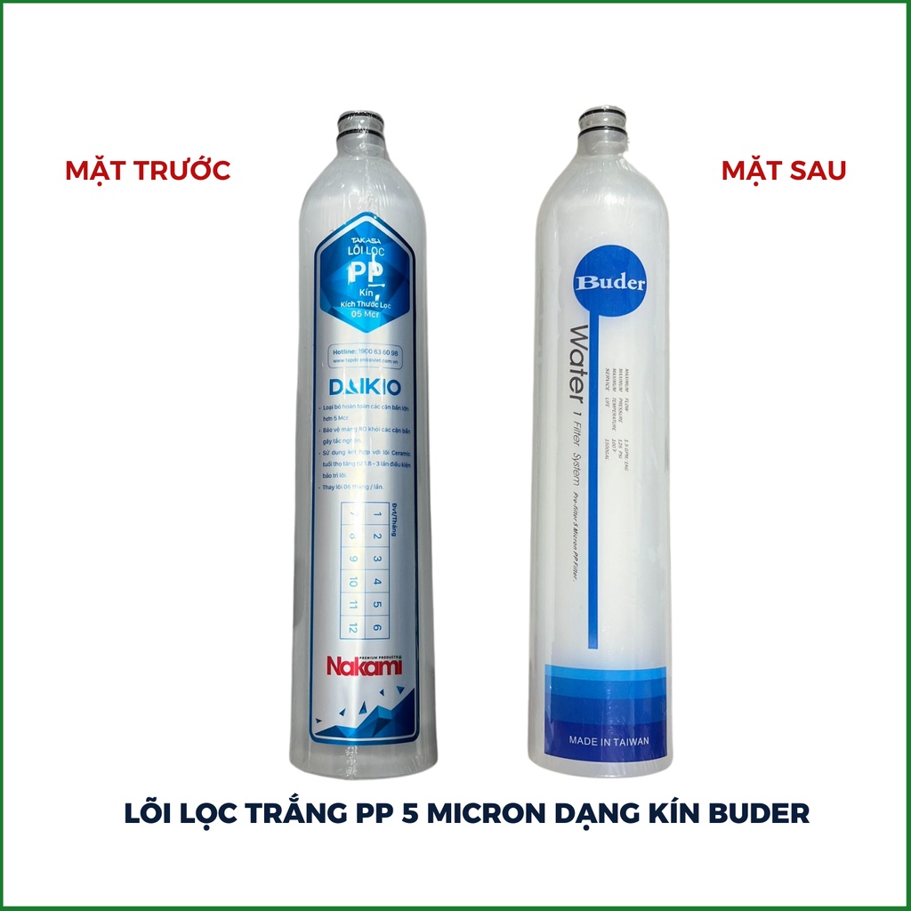 Combo lõi lọc nước Buder SỐ 1-2-3 dành cho máy lọc nước RO  NHẬP KHẨU TAIWAN