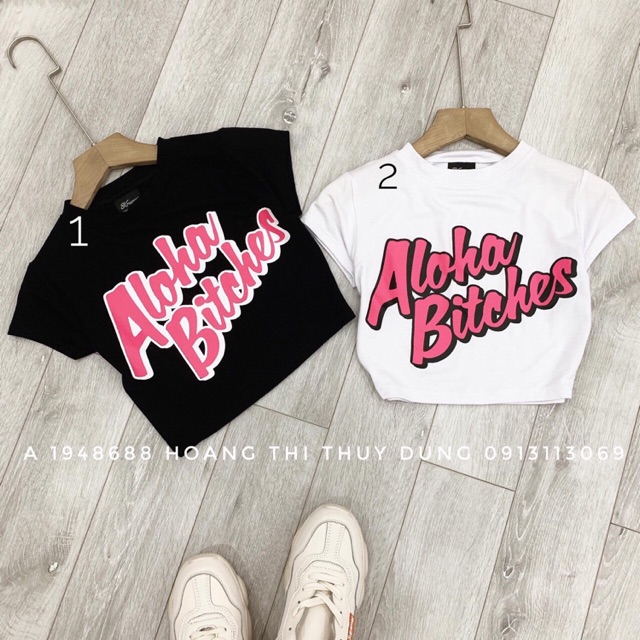 Áo Croptop Aloha Bitches