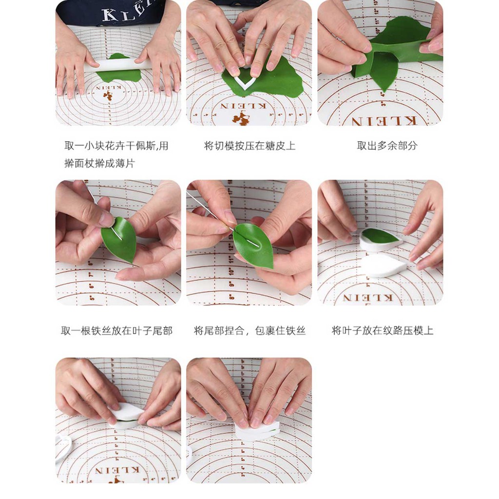 Kalaien Khuôn silicone Làm Bánh Hình Lá Bạch Đàn