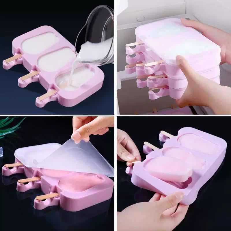 Khuôn Làm Kem Que Bằng Silicone An Toàn Thực Phẩm