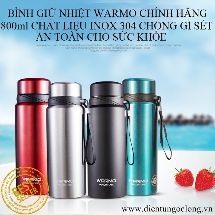 Bình Giữ Nhiệt Warmo 800ml Chất Liệu Inox304 Chính Hãng