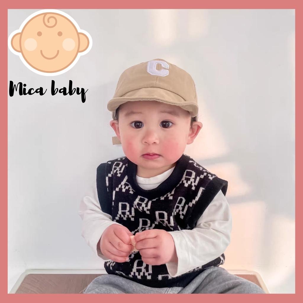 Mũ lưỡi trai mềm họa tiết chữ C  đáng yêu cho bé Mica Baby MH21
