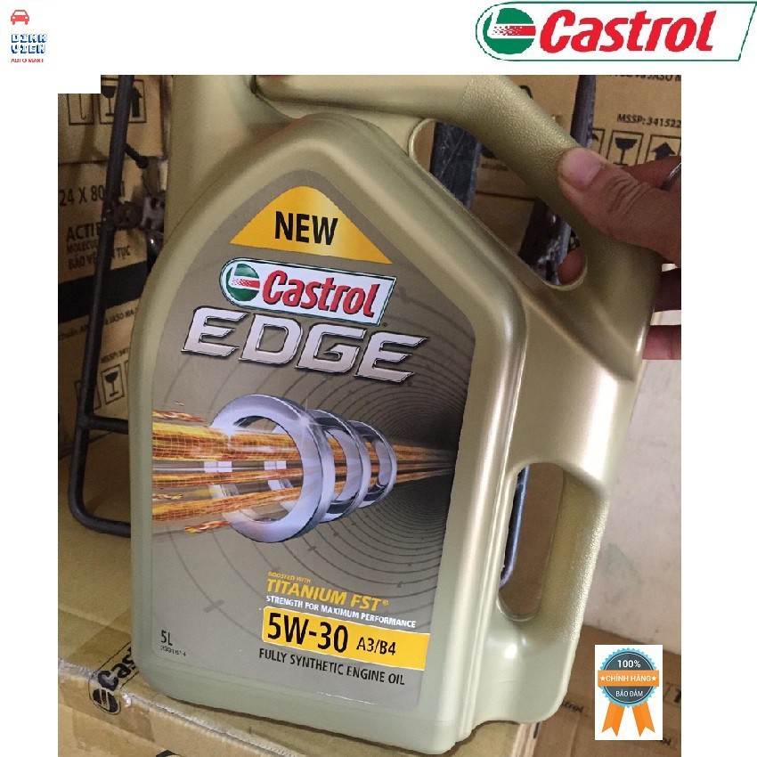 Dầu động cơ { CASTROL } Công nghệ tổng hợp toàn phần CASTROL EDGE 5W-30 A3/B4 ( LOẠI 5 lít).