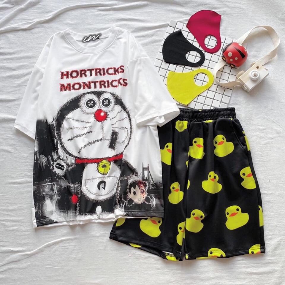 Đồ bộ hoạt hình form rộng Unisex MONTRICKS Freesize dành cho nam nữ Molly Fashion