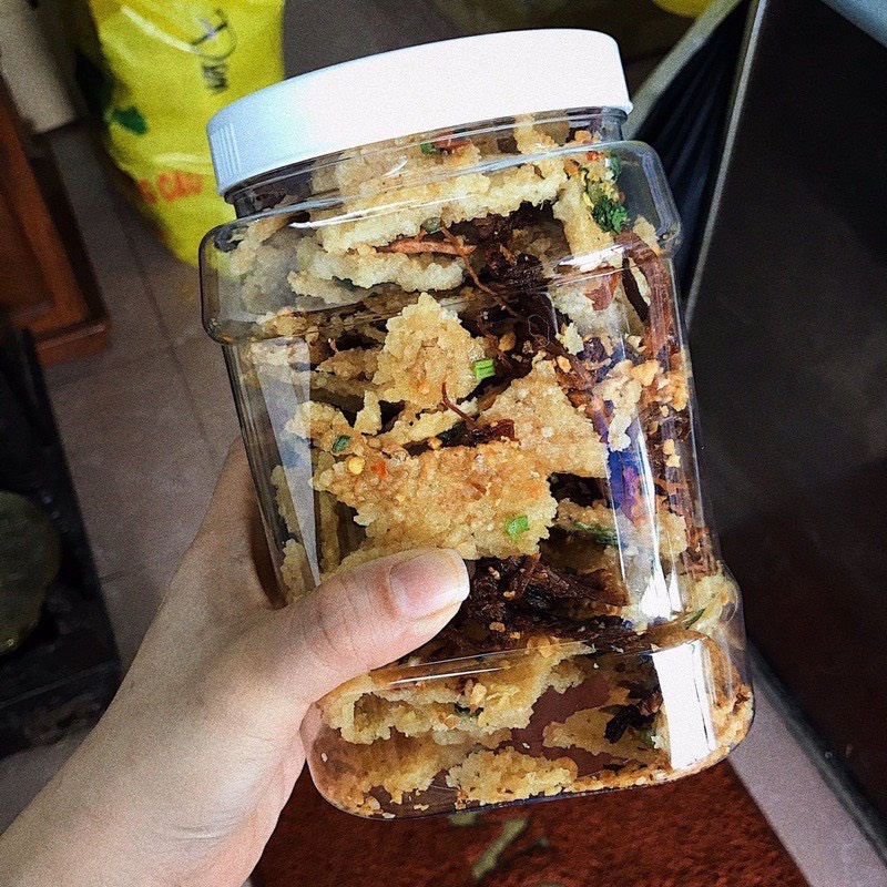 Cơm cháy lắc khô heo Hộp 500gr  TỪ ĐƠN 50K,  Hàng ngon nhà làm