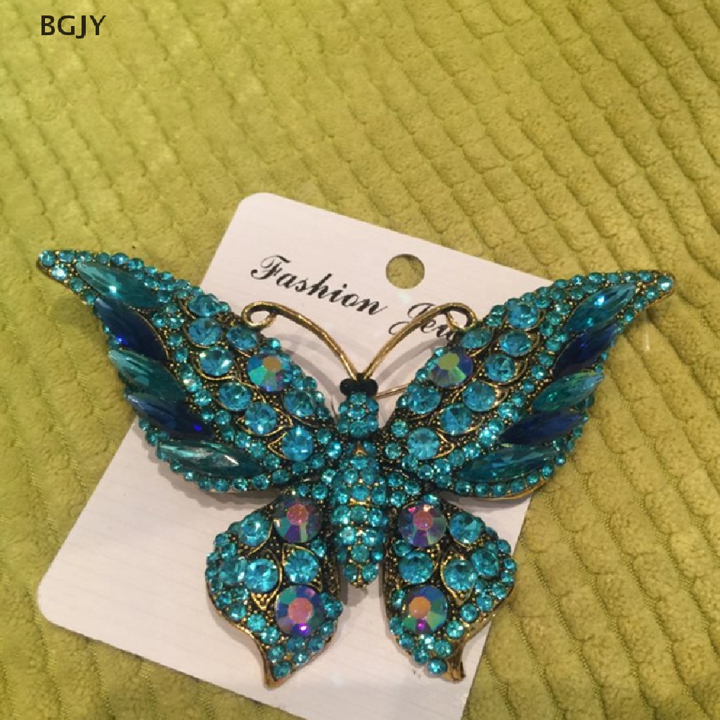 BGJY Butterfly Brooch Luxury Crystal Pin For Women Party Banquet Rhinestone Pins NEW