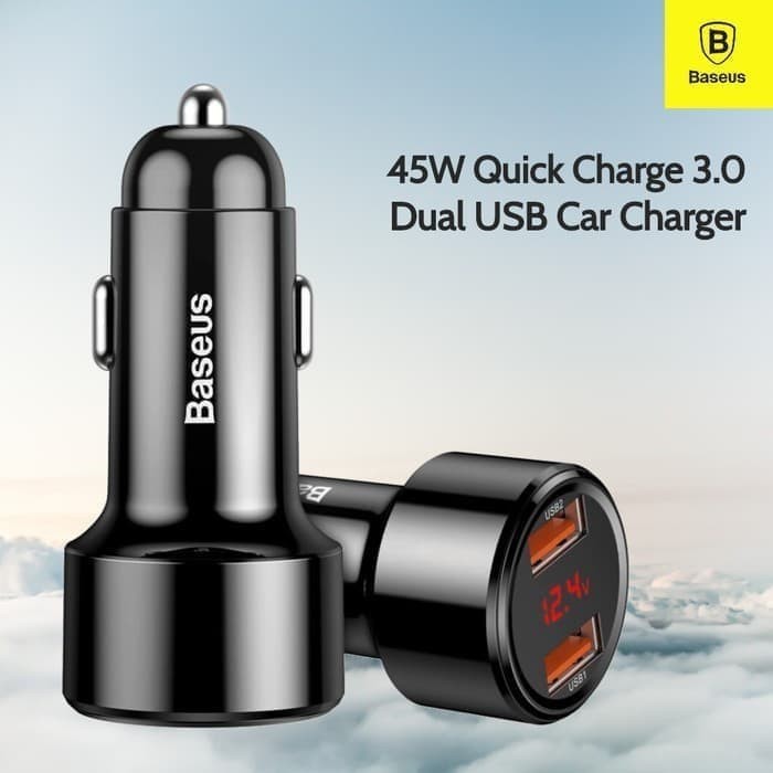 CHÍNH HÃNGBaseus trên ô tô Củ cốc Tẩu Sạc nhanh Hai Cổng Usb 45w Ccmlc20A-01 Xe Hơi ip 12 11 Xiaomi Samsung QC 4.0 3.0