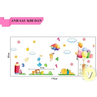 Decal dán tường Học đếm số