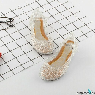 Giày cao gót phối trong suốt sành điệu cho bé gái