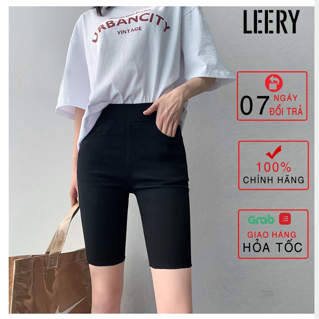 Quần legging ngố LEERY vải cotton cao cấp dáng lửng mặc nhà ôm bó lưng thun tập gym yoga bigsize LEG-03