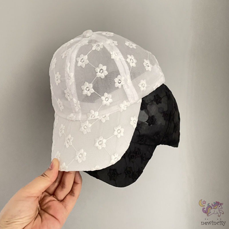 Mũ lưỡi trai lưới thêu họa tiết phong cách Hàn Quốc thời trang mùa hè cho bé gái